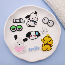 卡通帕恰狗小熊软胶贴片文创文具用品DIY洞洞鞋花水杯贴头饰配件
