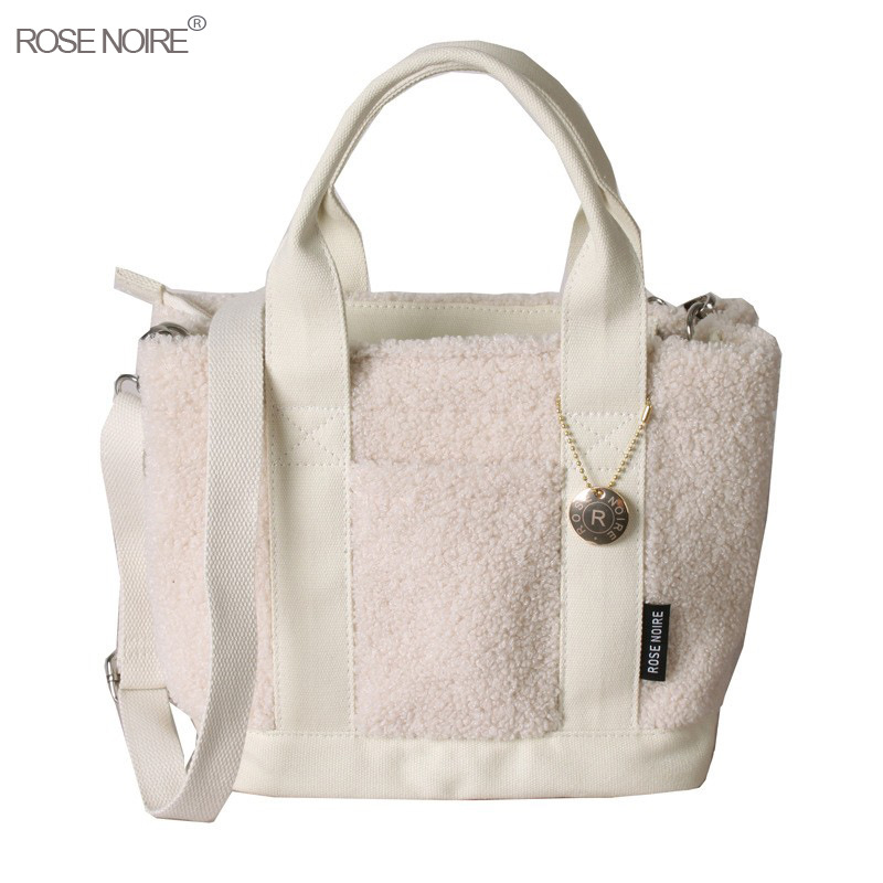 Teddy Velvet Handbag For Women Japan Lotte High-end Plush Bag Bento Bag Handbag Single Shoulder Diagonal Cross Women's Bag Handbag_voghion.com