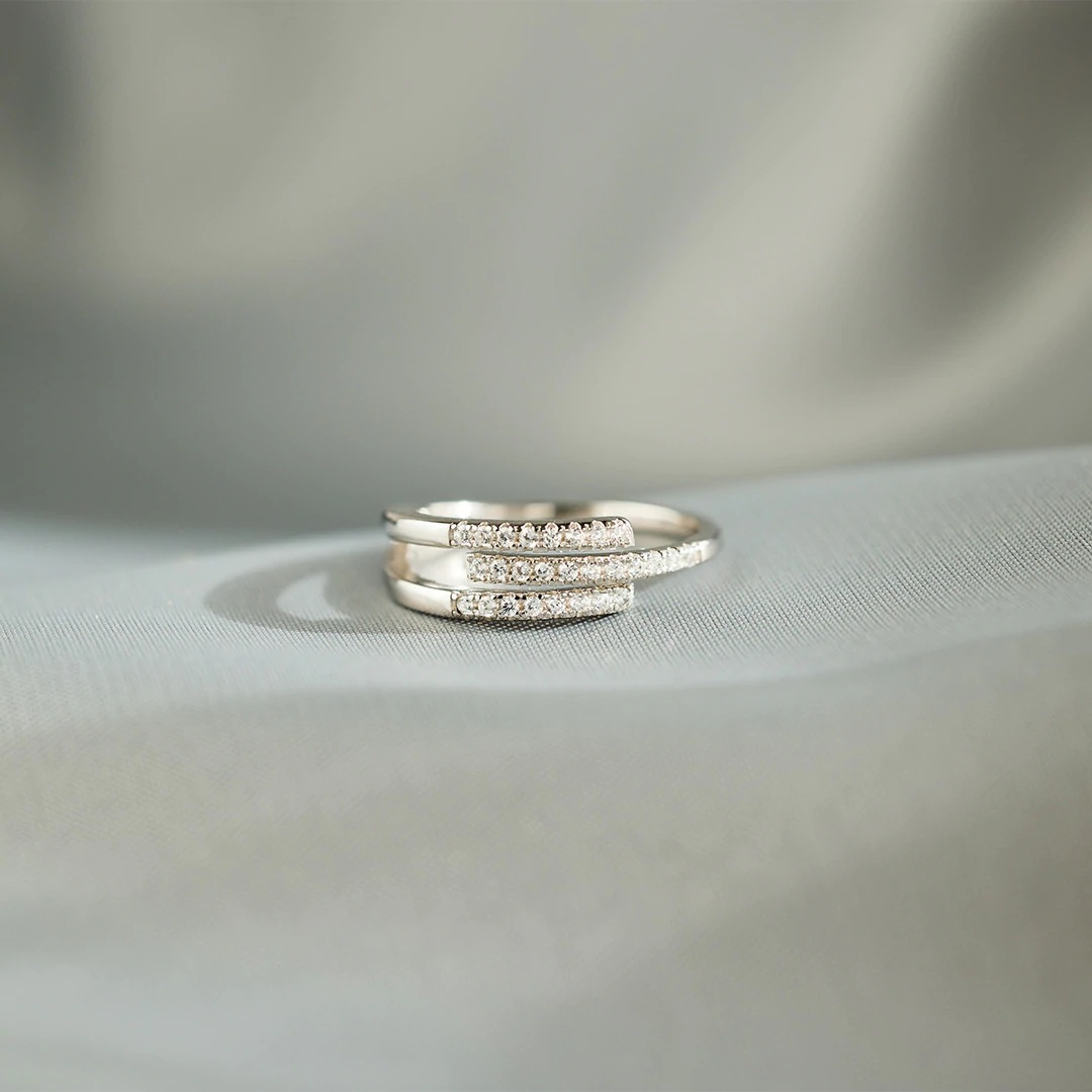 Fashion Solid Color Copper Plating Inlay Zircon Open Ring 1 Piece