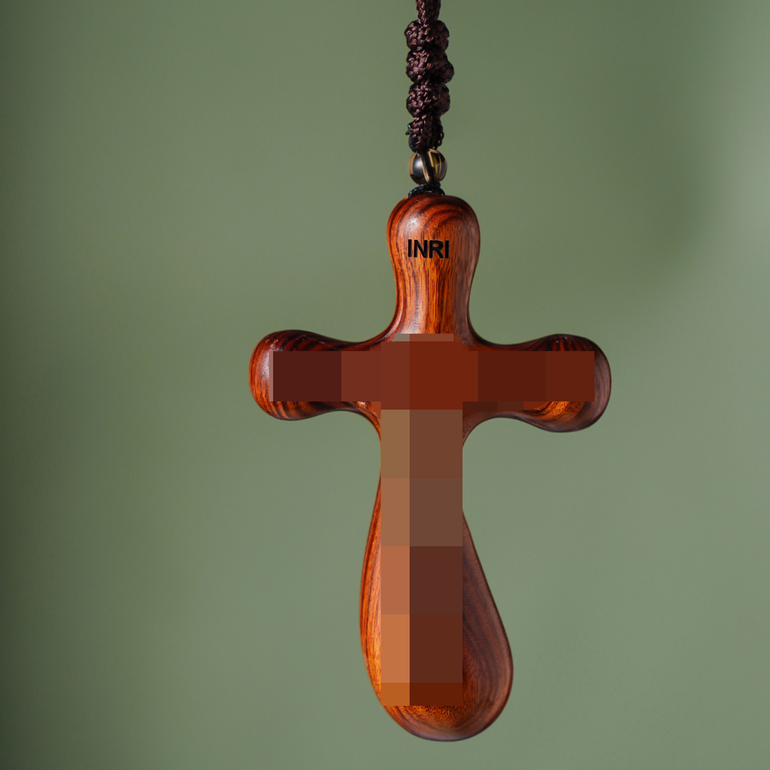 Car Pendant Cross, Sandalwood Pendant, Wood Carving Craft Gift Jewelry Necklace Gs096