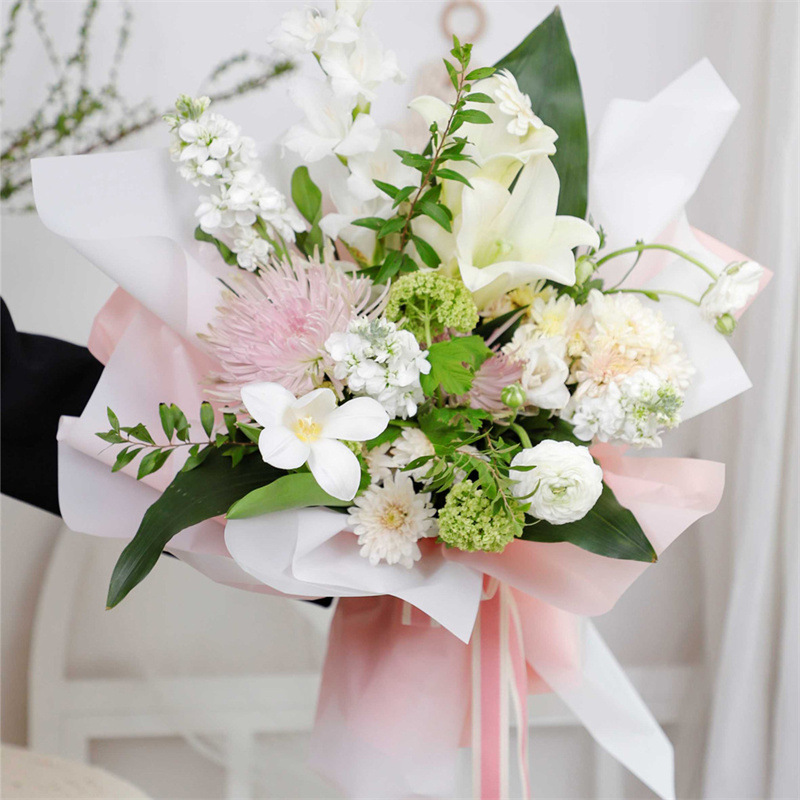 Fabricantes de fiestas de flores nuevos productos arco iris de color gradiente floral papel de embalaje espeso ramo impermeable floral papel de embalaje floral suministros floristas