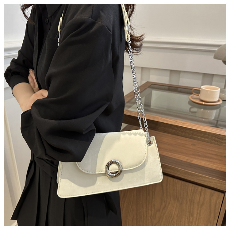 Borsa a tracolla da lavoro versatile a catena color caramella da donna, casual, semplice e alla moda, in PU, 2024_voghion.com