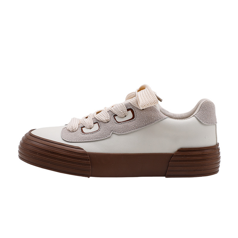 Women's Casual Shoes White Deer Design Flat Sole Trainers_voghion.com