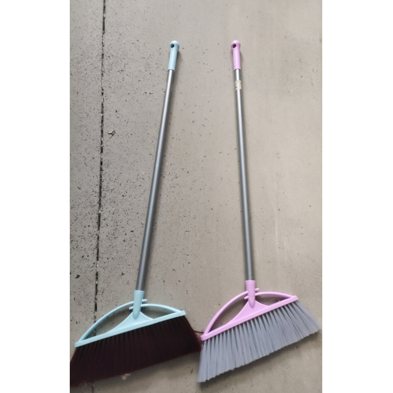 Escoba de limpieza doméstica creativa Yibaijia, de hierro pintado con aerosol, con cabezal de plástico y alambre largo y suave.