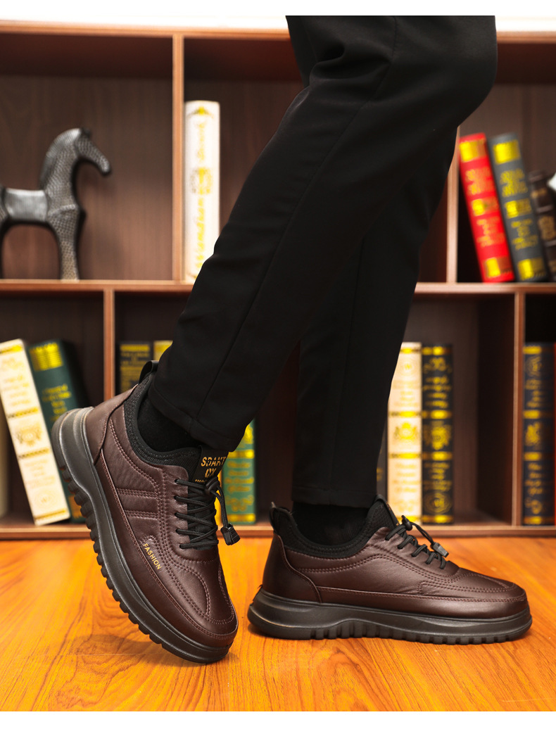 Scarpe uomo invernali in tessuto foderate in pile stringate calde_voghion.com