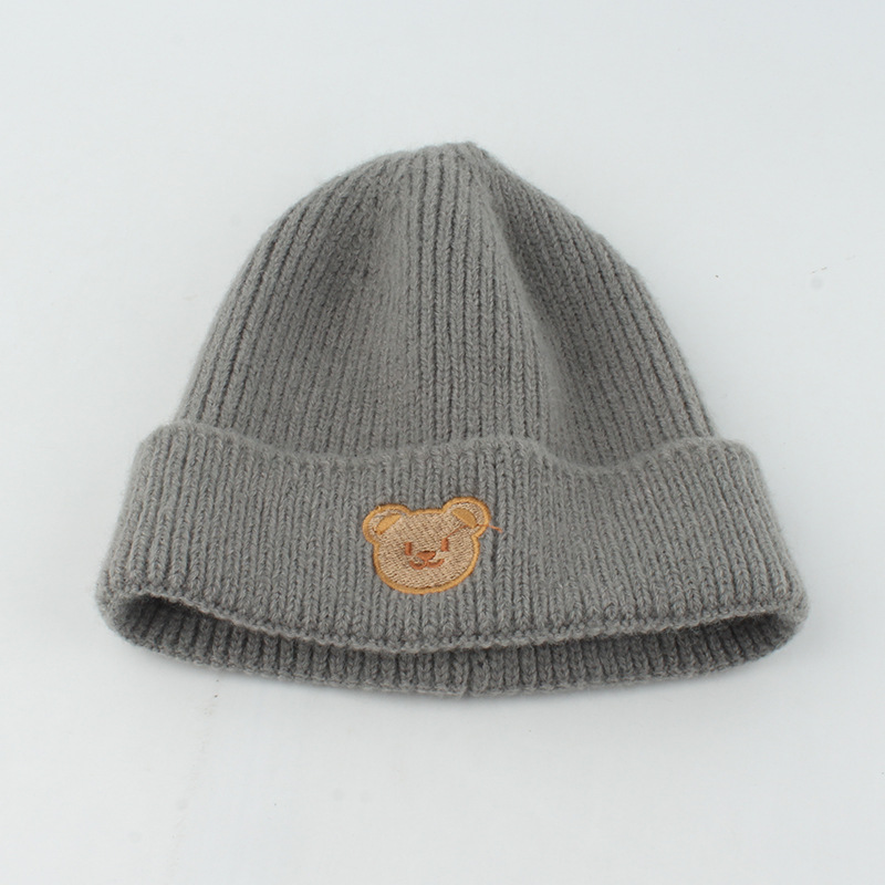 Children Unisex Simple Style Bear Embroidery Wool Cap display picture 4