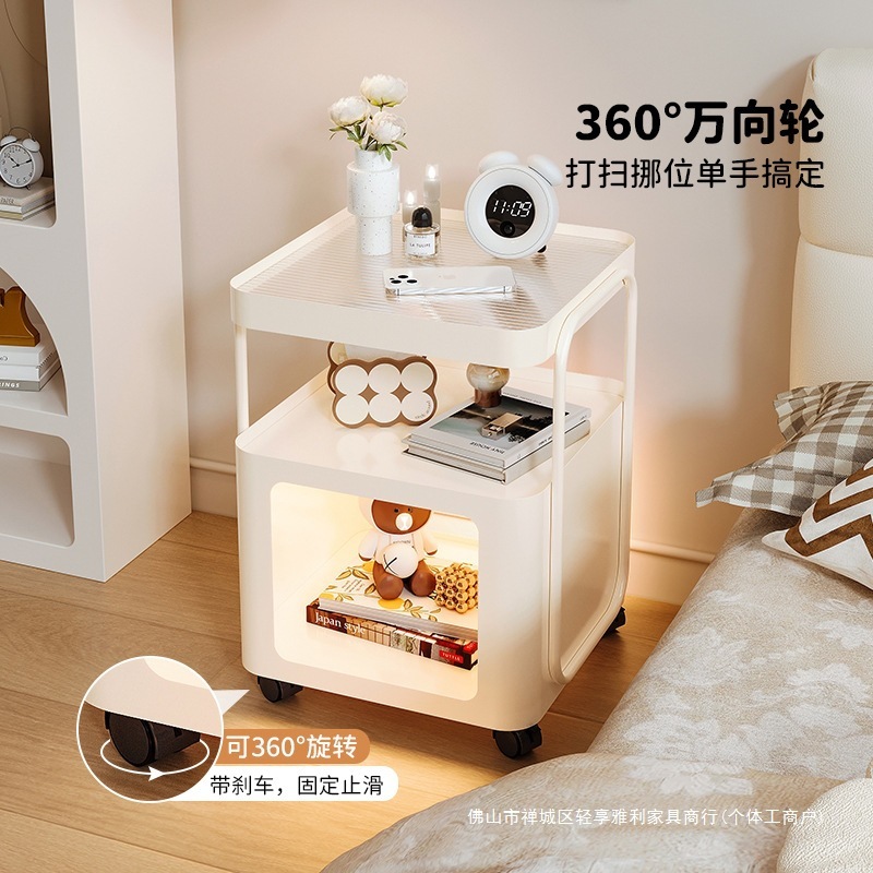 铁艺床头柜家用卧室小型床边置物架子替代品小边几可移动2025跨境|undefined