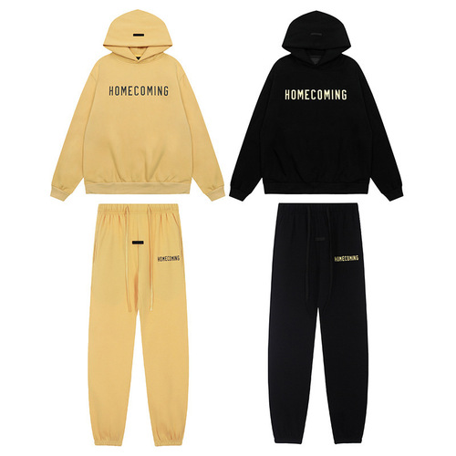 FEAR OF GOD Double Line Essentials Hoodie with Front Rubber Print