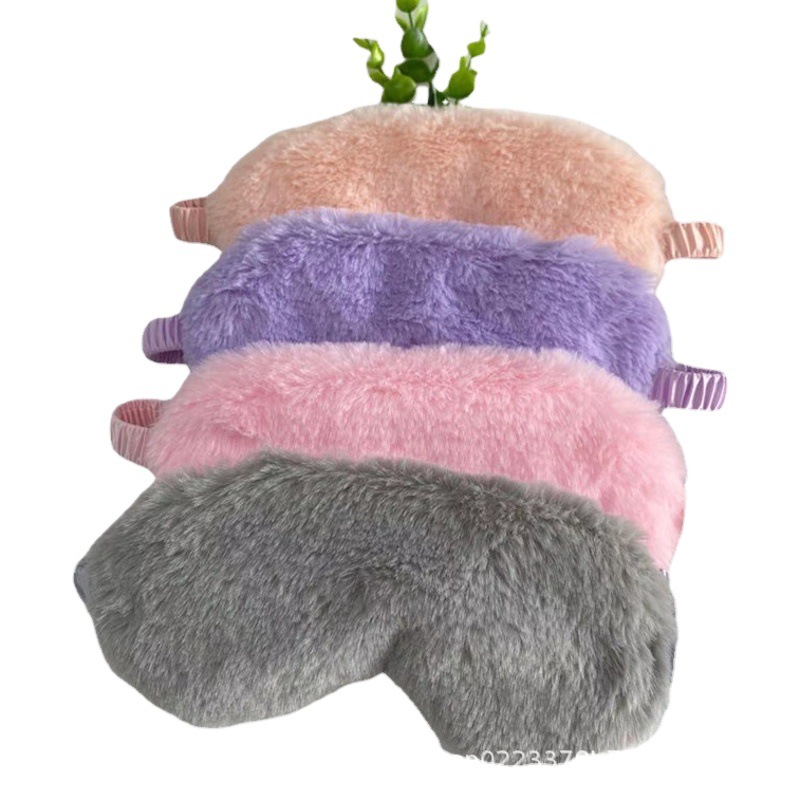 Máscara de ojo de piel de conejo de imitación de dibujos animados de felpa Linda máscara de ojo de sombreado cómoda para dormir hombres y mujeres máscara de ojo linda en stock