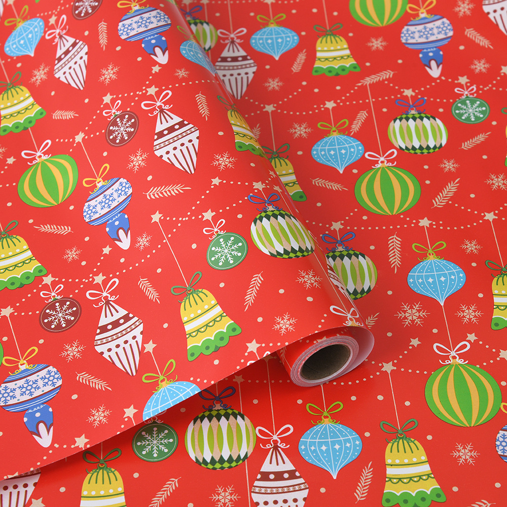 Venta caliente transfronteriza papel estucado de gran tamaño rollo de Navidad papel de regalo caja de regalo de dibujos animados papel de regalo al por mayor