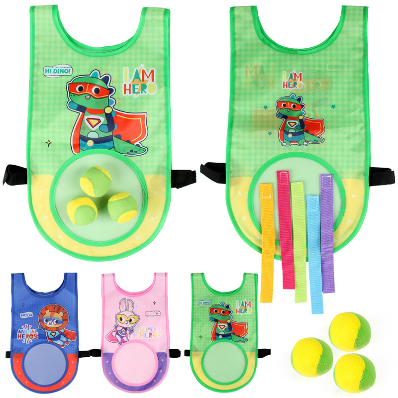 Niños evitan camisetas pegajosas juguetes 2 en 1 juegos chaleco chaleco de jardín de infantes juguetes de pelota pegajosas