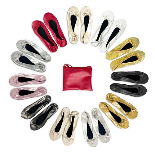 Cross-border Amazon best-selling foldable indoor ballet shoes for wedding dance shoes, no laces wedding flat slippers