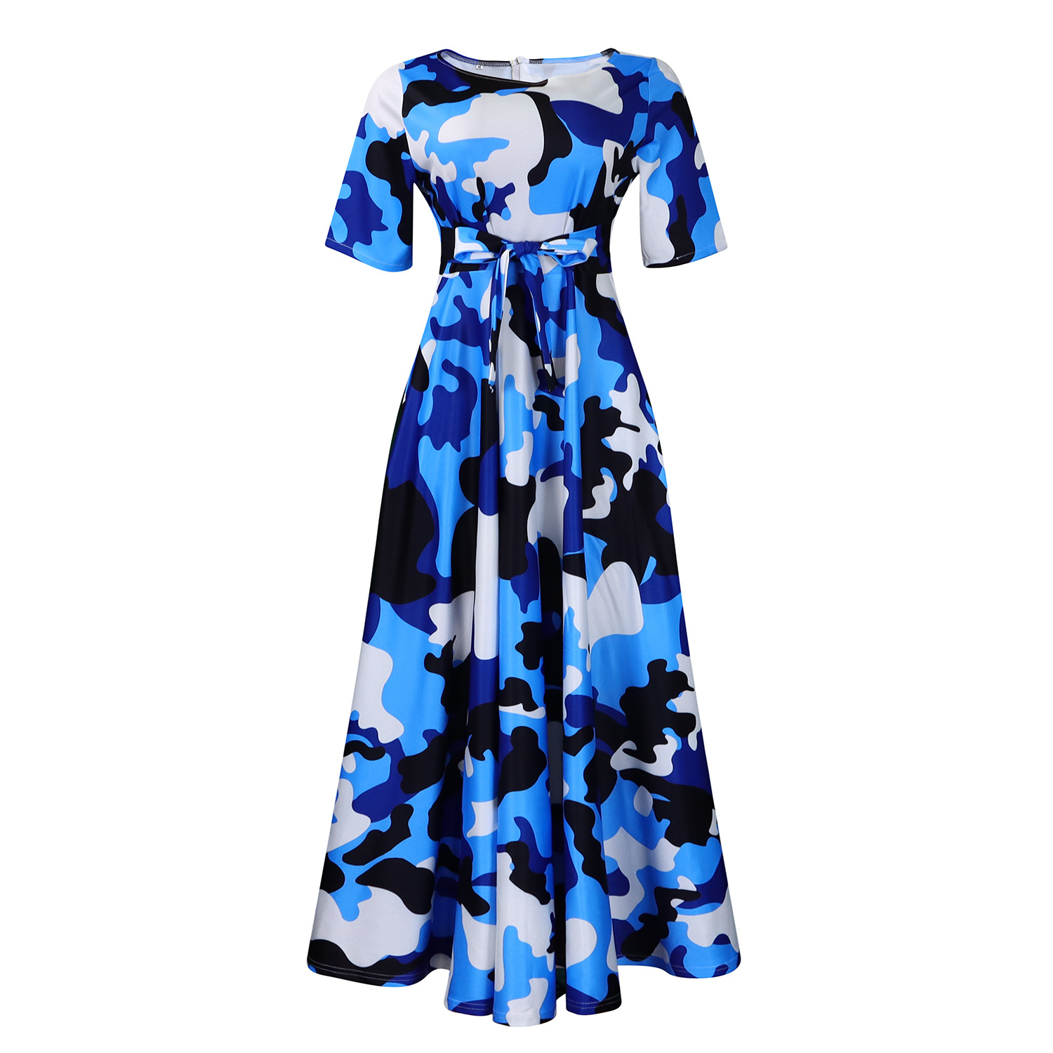 Plus Size African Style Dress Fashionable Short Sleeve A Line Tie Detail Perfect for Summer Events Wholesale