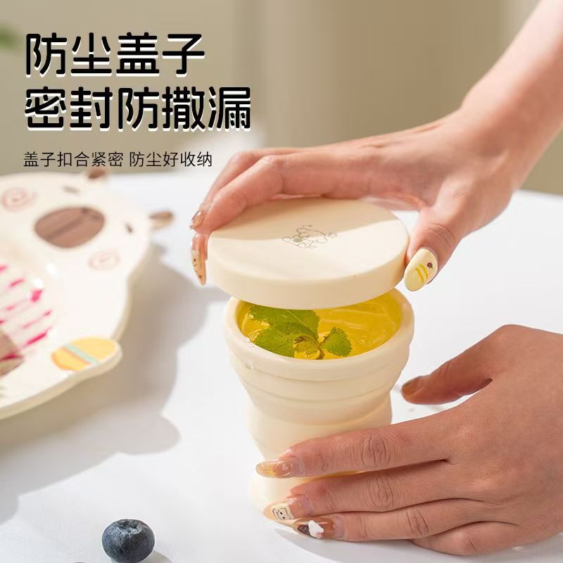 折叠水杯食品级户外茶杯露营冷饮杯随身便携可压缩杯子旅行漱口杯|undefined