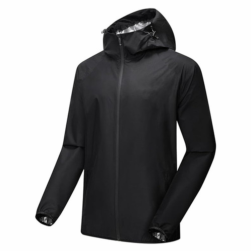 Cross-border sweat-proof jacket for men, outdoor sports running fitness training, zip-up open jacket set