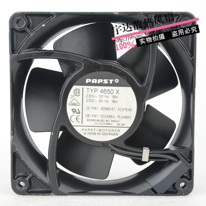 德国PAPST TYP4650X 230V 19/18W 120MM 工业全金属耐高温风扇