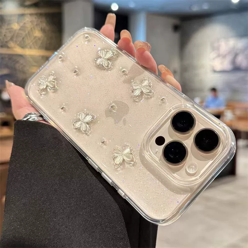 Чехол для телефона Apple iPhone 17, 3D‑бабочки с пустотелыми стальными шариками, подходит для нескольких моделей