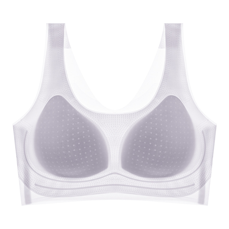Ropa interior sin costuras, espalda de belleza femenina, pecho pequeño, chaleco deportivo anti-caída, copa fija integrada, sujetador sin anillo de acero
