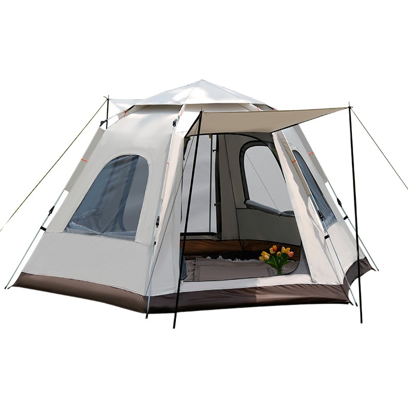 Al Aire Libre camping automática apertura rápida carpa hexagonal al aire libre portátil senderismo camping automático 5-8 Parque tienda