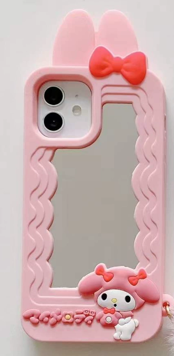 Чехол с зеркалом Tengyi Cloud Mirror для iPhone 6-14 Pro Max — пастельный рисунок облаков с зеркальным окном в форме облака