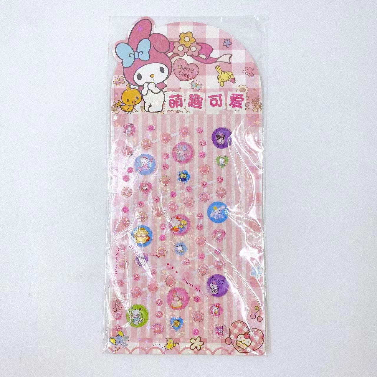 Pegatinas para niños pegatinas acrílicas pegatinas de diamante cartón diy pegatinas de decoración de teléfonos móviles pegatinas en caja de 2 yuanes tienda por departamentos al por mayor