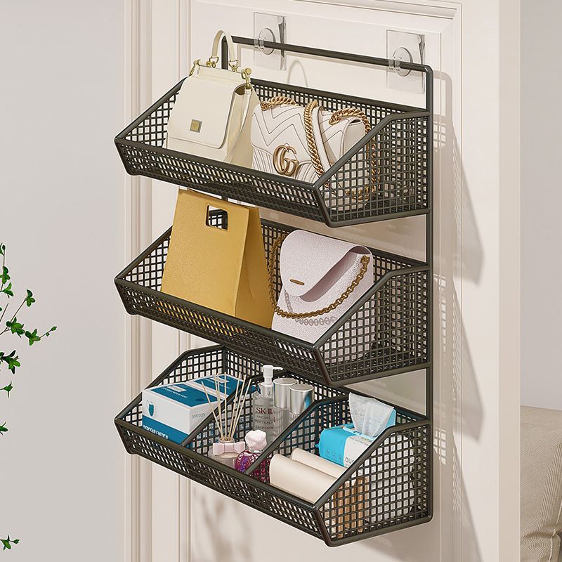 Over-The-Door Storage Rack for Bedroom, No-Drill Multi-Layer Bag Organizer, Large Capacity Wall-Mounted Bedside Hanging Basket