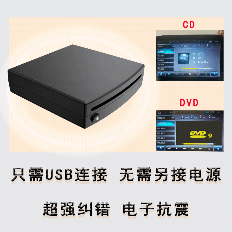吸入式DVDディスクケースUSBインターフェース原車大画面cdプレーヤー自動車ダンバ機androidシステム車載