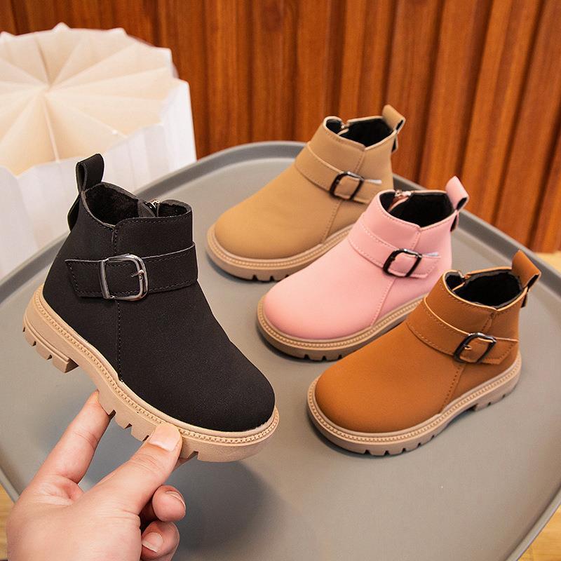 Girls' Cotton Boots 2026 New Winter Boys' Short Boots Soft-Soled Comfortable Shoes Children's Boots Fleece-Lined Cotton Boots for Older Children