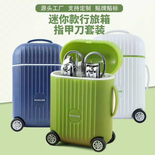 Source Manufacturer Suitcase Nail Clippers 8-Piece Set 5-Piece Gift Set Eyebrow Clip Scissors Nail Clippers Nose Hair Knife