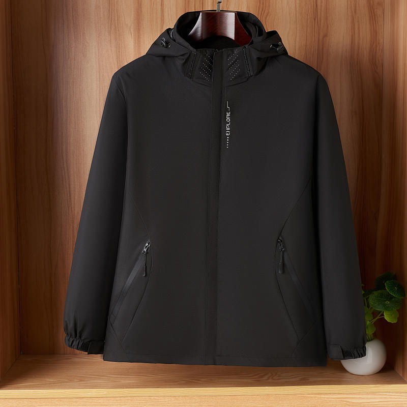 3 - en - 1 traje de asalto desmontable a prueba de viento dos piezas juego de ropa de trabajo de terciopelo casual capa de impresión LOGO para hombres