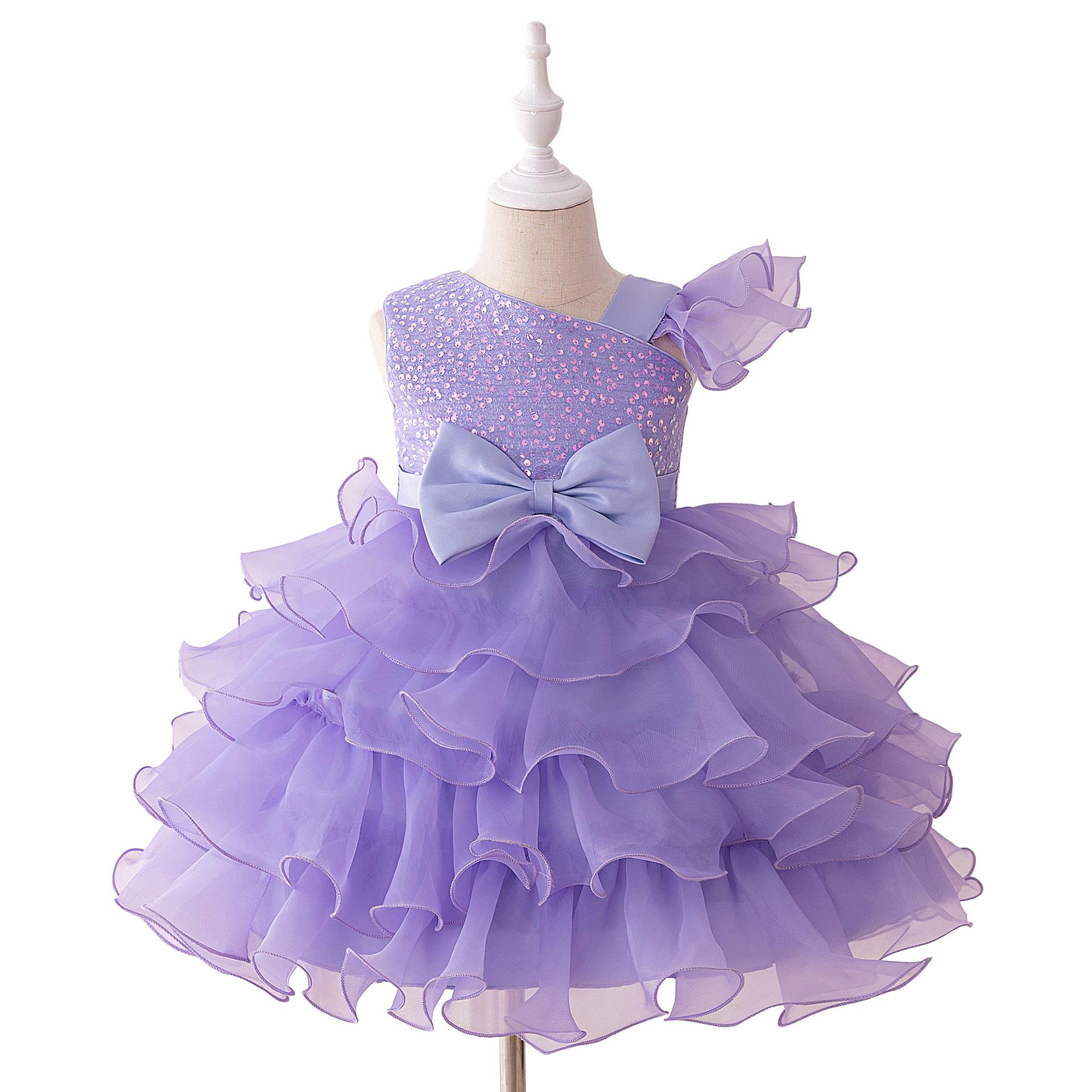 Niños pequeños y medianos nuevos vestidos de aniversario de bebés europeos y estadounidenses, vestido de princesa, pastel, vestido de fiesta de cumpleaños de estilo occidental