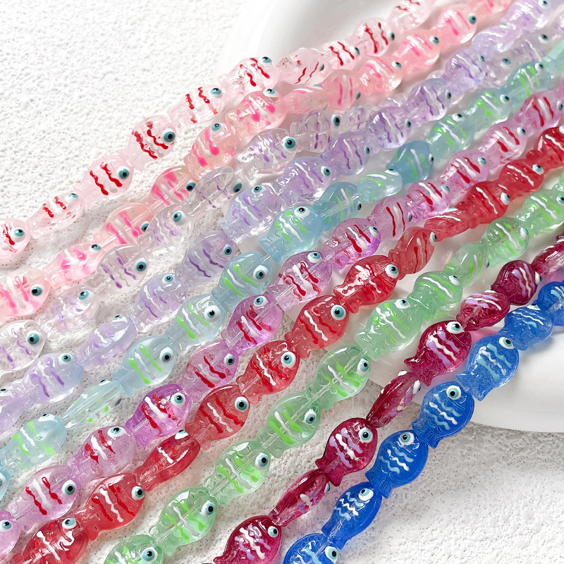 5g Weight Beads Jewelry Making Type DIY Ornament Accessories Classification 1 Piece Quantity Glass, glass Material Fish Pattern All Seasons Season Cute Style 1 Piece Glass Glass Fish DIY Ornament Accessories Beads 无