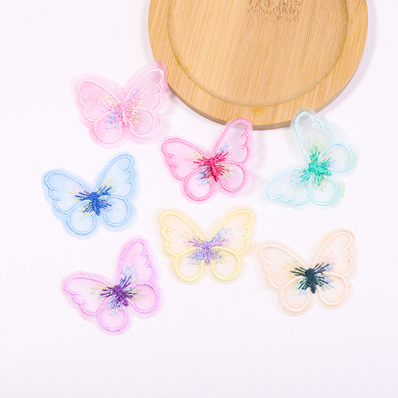 厂家现货供应服装辅料箱包鞋帽装饰补丁贴花手工DIY单层蝴蝶布贴