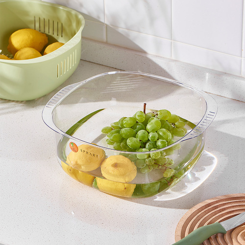 Nordic creative double-layer drain basket plastic household sink basin living room multi-functional fruit plate kitchen sink basket