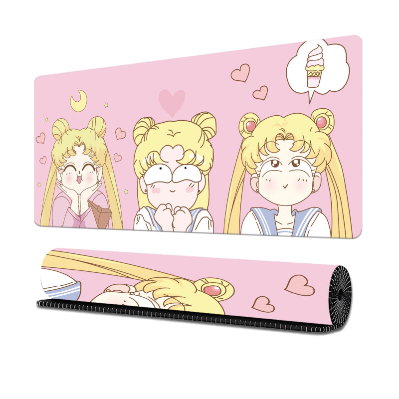 アニメ水氷月マウスパッド特大汚れにくいセーラームーン漫画少女かわいいコンピュータデスクパッドキーボードパッド|undefined