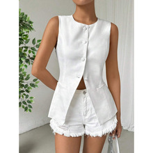 U 26763 Office Solid Vest Shorts Set ְ����ɫ���ж̿���װ