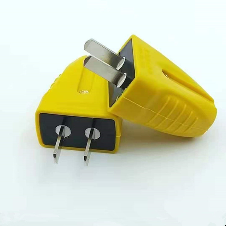 插头两极转动二脚扁工插头家用工地插一体厚铜片黄色软胶16A抗摔