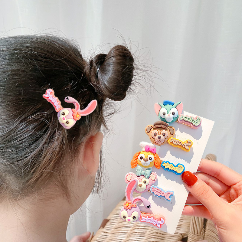 Estilo coreano de dibujos animados para niños estrella Linda Delu horquilla letra inglesa horquilla Bangs pelo roto clip lateral chica accesorios para el cabello