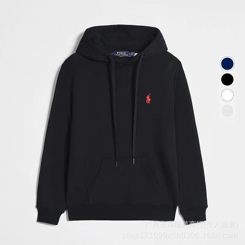 跨境拉夫劳伦LR刺绣小马男卫衣春秋款女连帽卫衣休闲宽松纯色运动|undefined