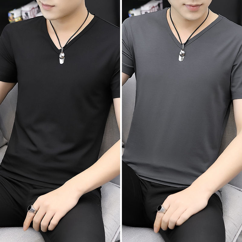 2件】モーダル男性アイス半袖tシャツ夏ファッション男性服ビッグサイズ氷感速乾上服男|undefined