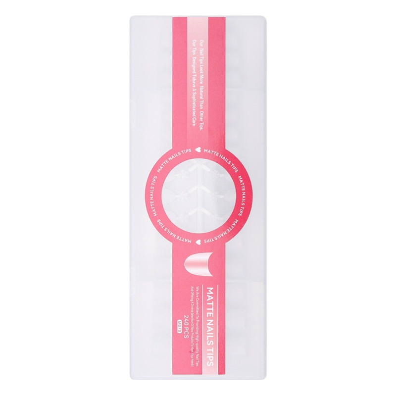 Exclusivo transfronterizo 240 piezas en caja de luz de uñas pegatinas de uñas C Arco ultrafino sin costura sin tallado escalera corta Oval uñas falsas