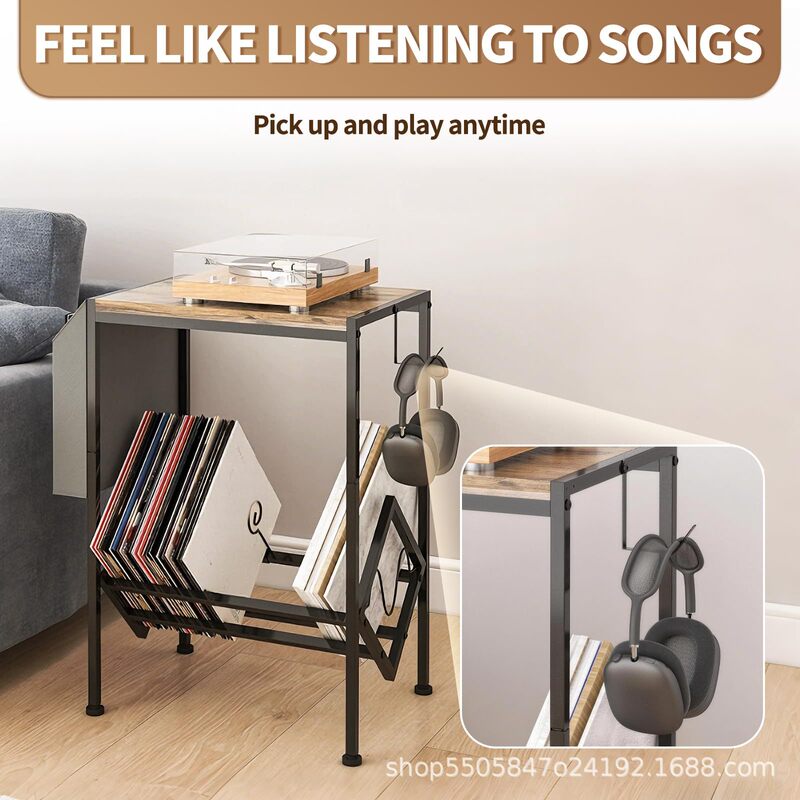 Iron Art Vinyl Record Rack CD Player Display Storage Shelf Children's Book Picture Book Magazine Storage Rack