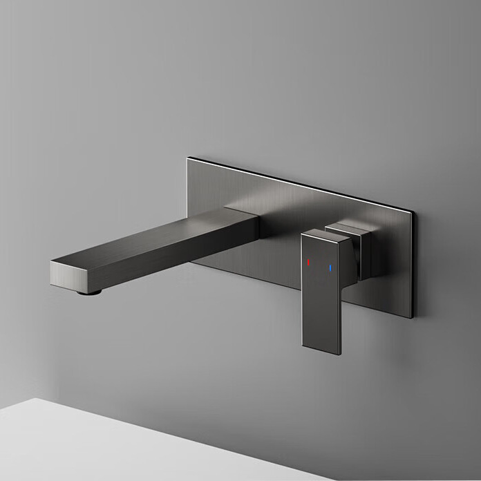 All-Copper Concealed Hot and Cold Faucet Wall-Mounted Embedded Concealed Installation Direct Water Supply Faucet for Washbasin