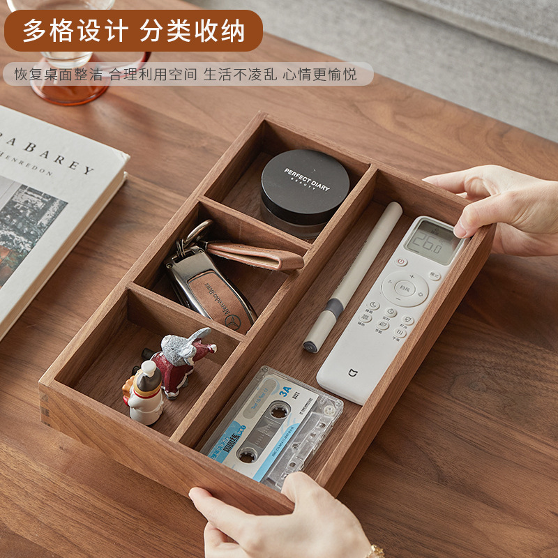 Solid Wood Entrance Desktop Sundry Coffee Table Office Key Storage Box Jewelry Cosmetic Stationery Fidelity Box Tray