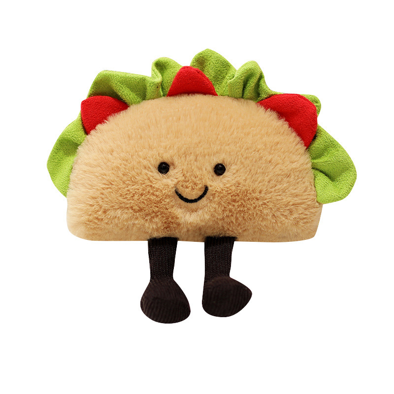 Muñecas de hamburguesas juguetes de peluche taco sándwich juguetes de peluche muñecas pequeños colgantes muñecas de tela agarrar muñecas accesorios de fotografía