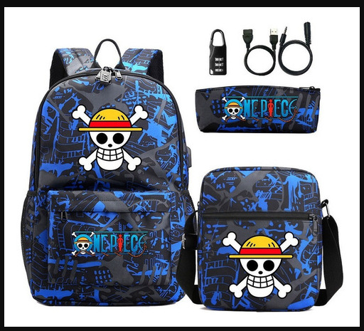 Puntada mochila bolsa de hombro Deportes masculino y femenino estudiante de secundaria bolsa de tres piezas conjunto estrella del bebé