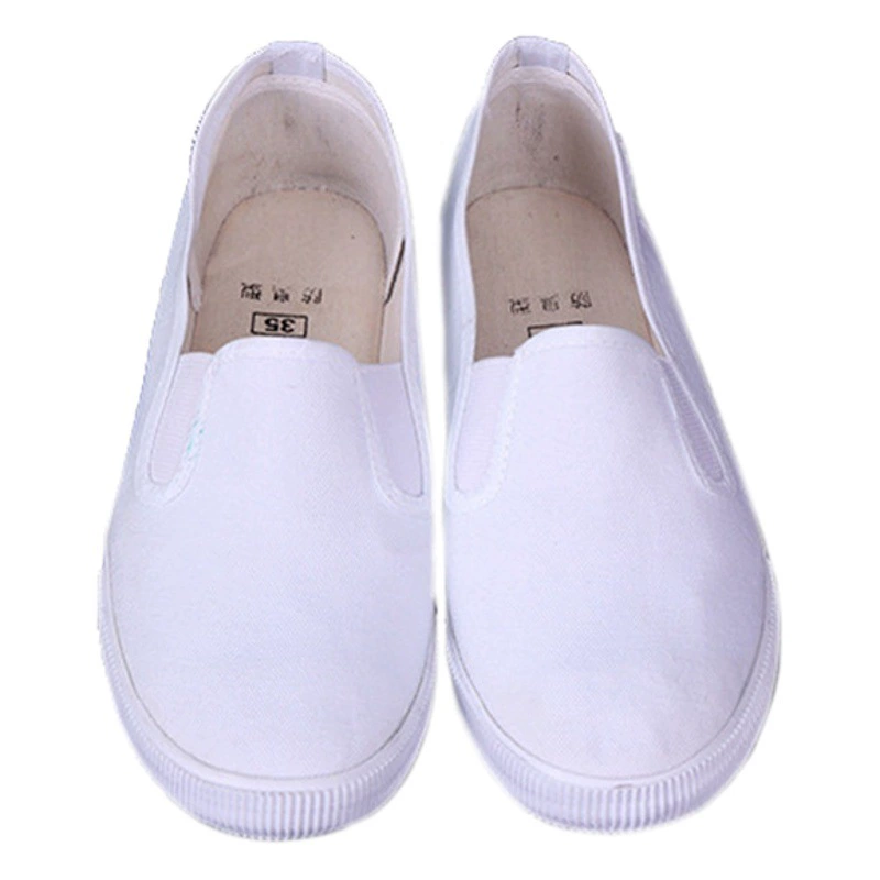 25 весной и осенью ленивый повседневный педаль рабочая резиновая обувь белый хлопок холст универсальная обувь для мужчин и женщин обувь по страхованию труда оптом