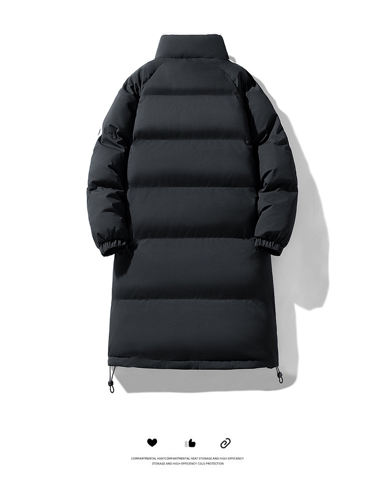 Winter Padded Longline Down Jacket For Men And Women Windproof_voghion.com