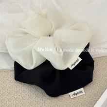 韩版简约纹理布艺大肠发圈网红方巾头绳气质2025新款低丸子头发绳