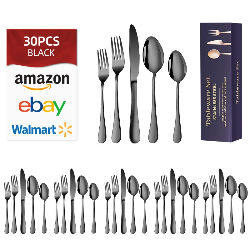 cutlery cross-border stainless steel utensils knife fork spoon hot-selling 30-piece Western dining steak knife 1010 utensil set